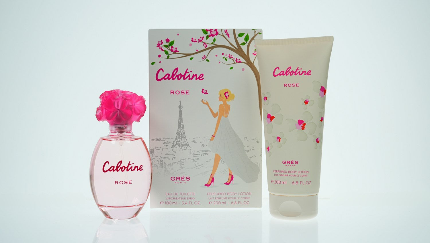 CABOTINE ROSE(W)(DF)(LI FREE)2PC SET (3.4oz edt sp, 6.8oz Body Lotion)