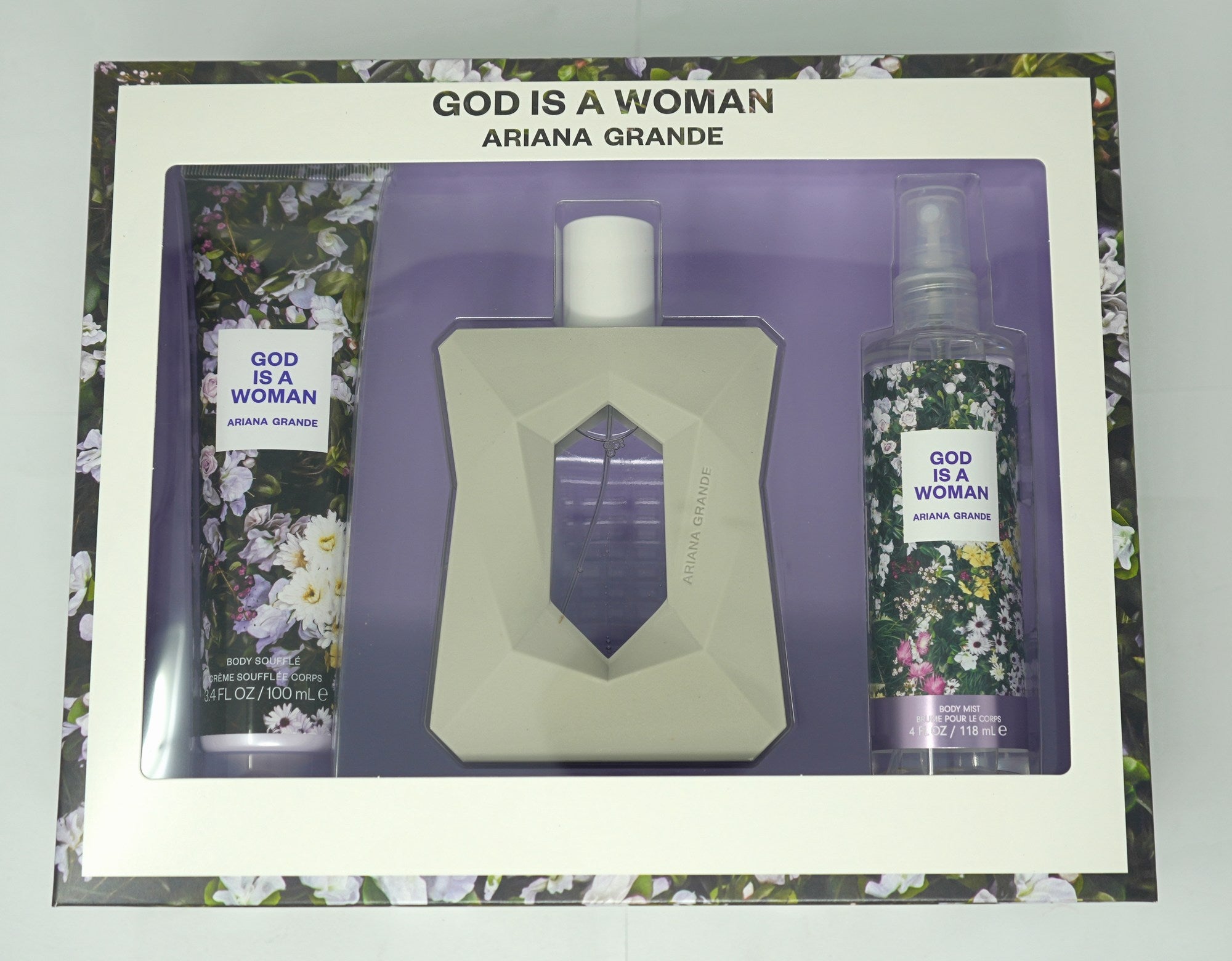 ARIANA GRANDE GOD IS A WOMEN(W)(W/B)(LI FREE)3PC SET(3.4oz edp sp,3.4oz Body Souffle,4.0oz BodyMist)