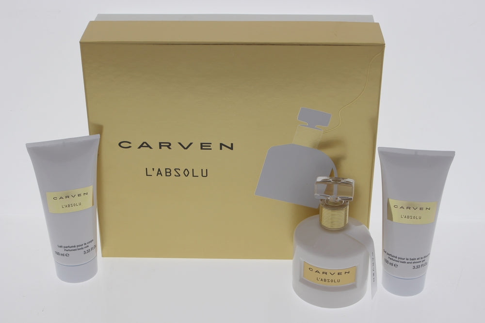 CARVEN L'ABSOLU(W)3PC SET(3.3oz EDP, 3.3oz Body Milk, 3.3oz Bath & Shower Gel)(LI)