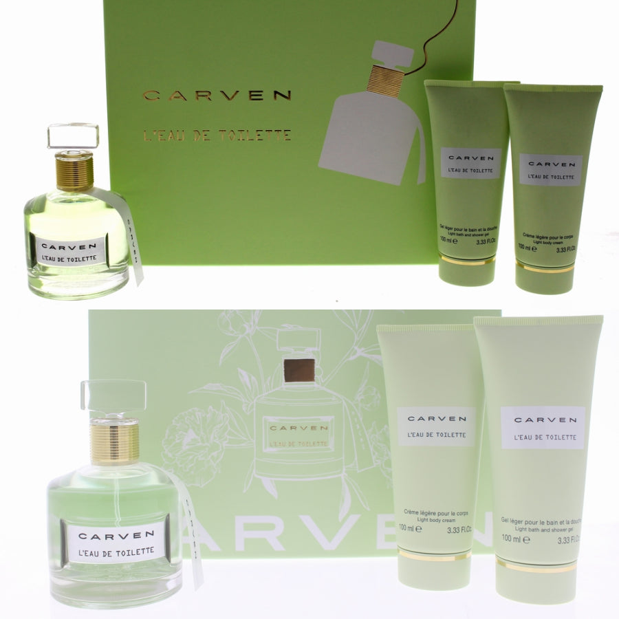 CARVEN L'EAU DE TOILETTE(W)(S/R)3PC SET(3.3oz EDT SP, 3.3 Body Cream, 3.3 Shower Gel)