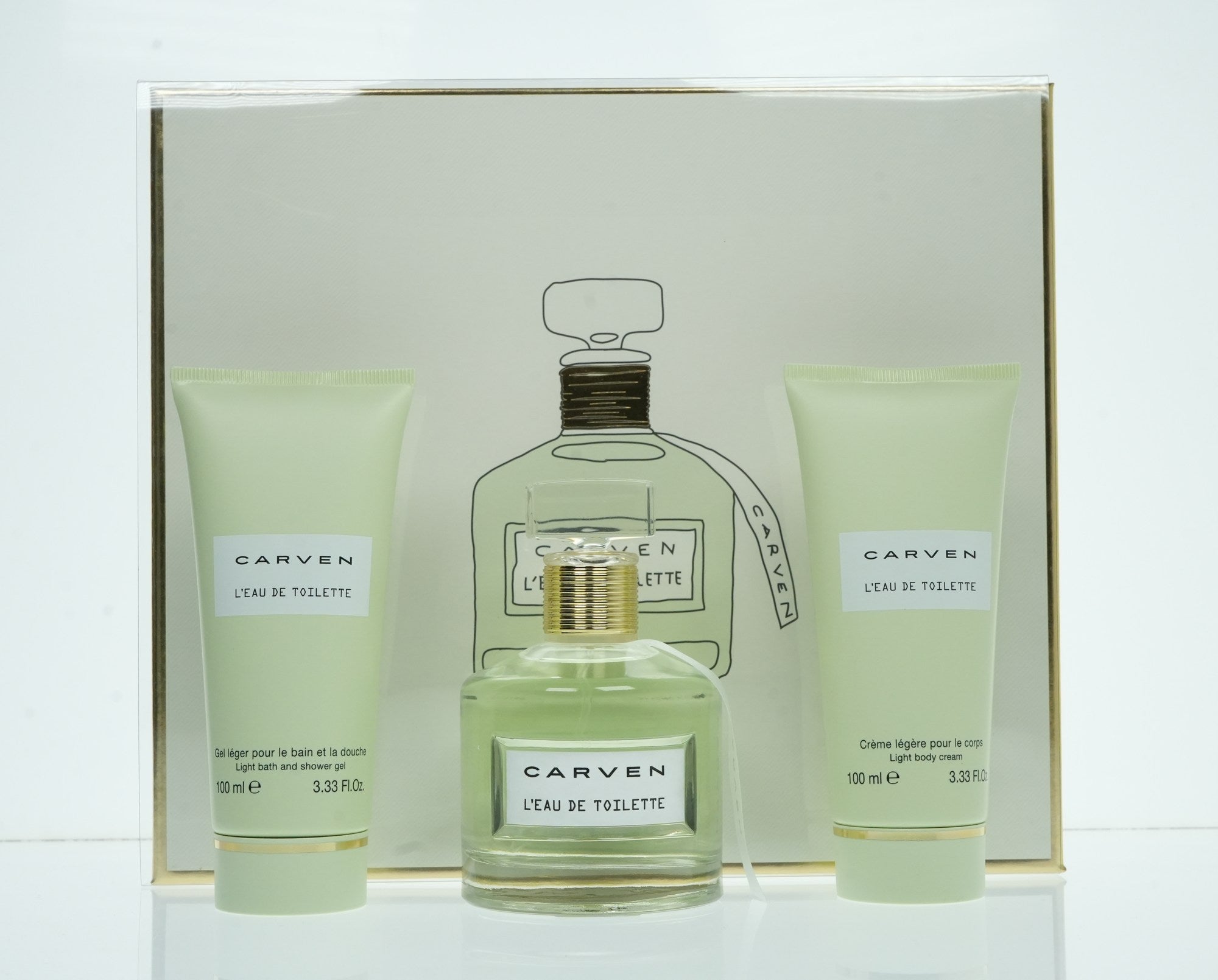 CARVEN L'EAU DE TOILETTE(W)(LI)3PC SET(3.3oz EDT SP,3.3oz Body Cream,3.3oz Bath&Shower Gel)