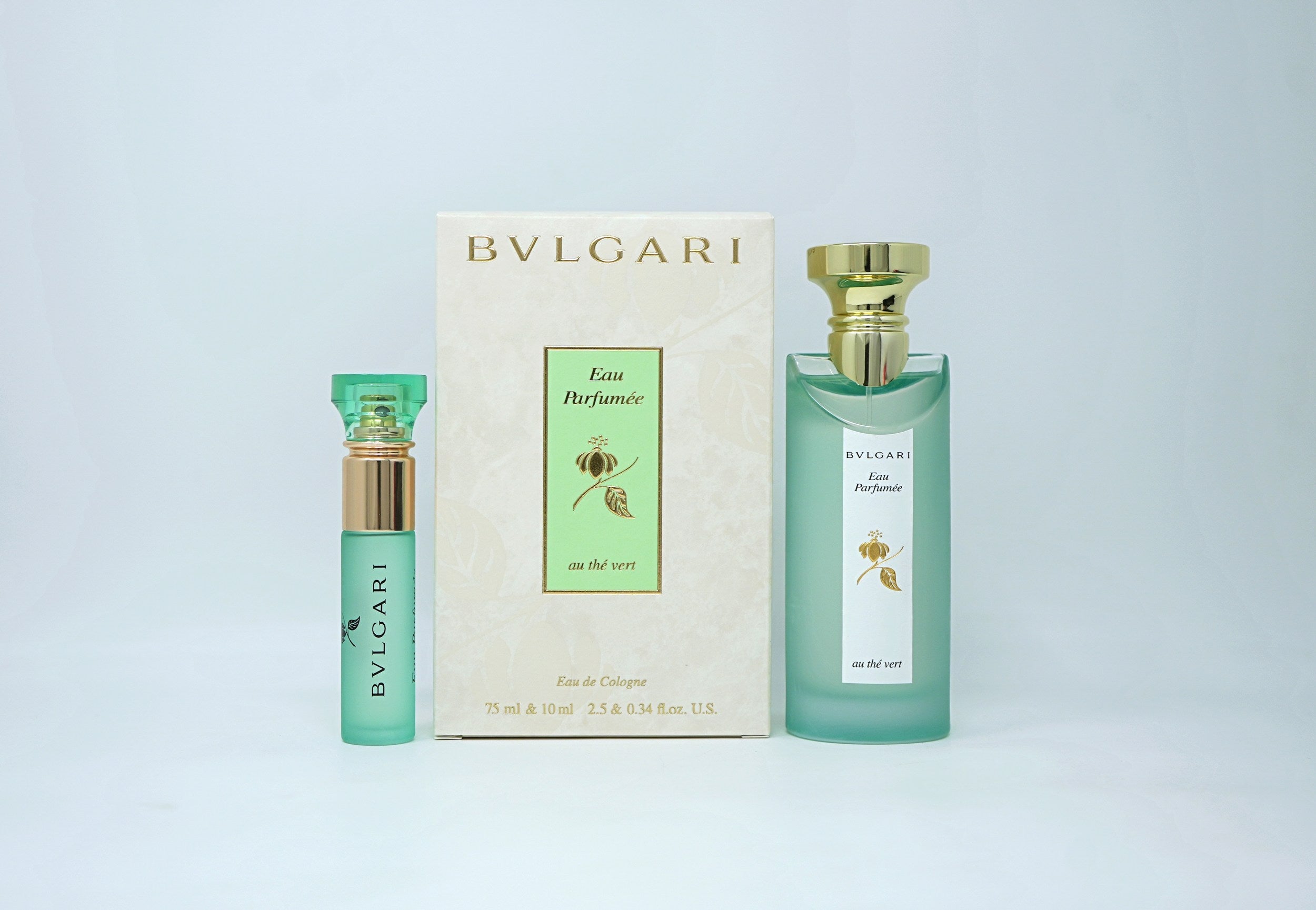 BVLGARI EAU PARFUMEE AU THE VERT(W)(DF)(LI FREE)2PC SET(2.5oz edc sp,10ml edc sp)