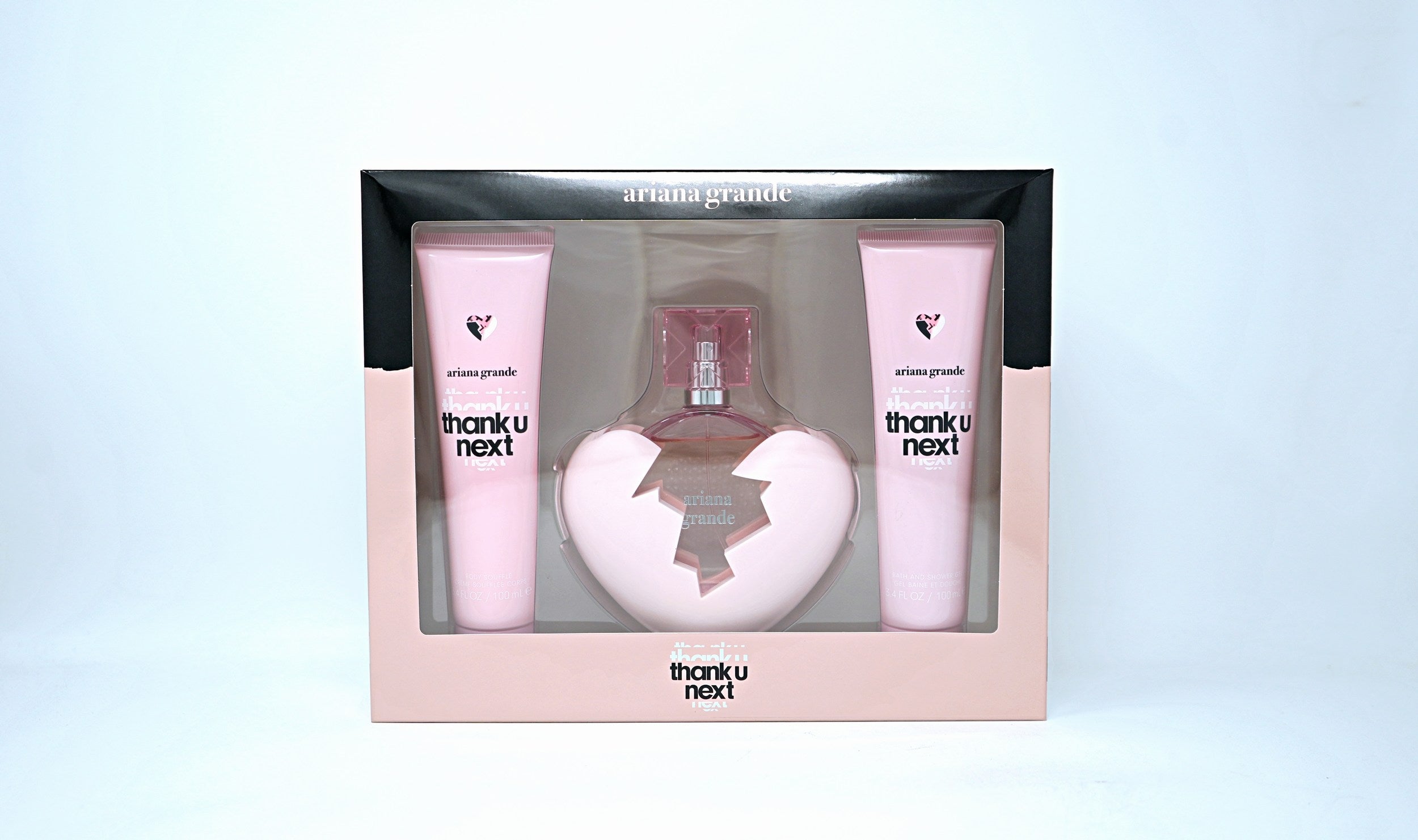 ARIANA GRANDE THANK U NEXT(W)(W/B)3PC SET(3.4oz edp sp,3.4oz Body Souffle,3.4oz Shower Gel)