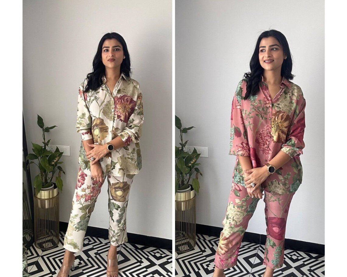 Floral Casual Co-ord Sets For Women, Casual Indian Wear, Indian Fusion Wear, Cotton Sets, Indian Wear