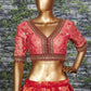 Red Khadi Organza Lehenga And Dupatta With Mulberry Silk Blouse