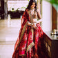 Red Khadi Organza Lehenga And Dupatta With Mulberry Silk Blouse