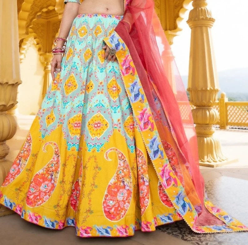DESIGNER YELLOW SKY BLUE COLOR RICH PALLU AND ALL OVER ZARI JACQUARD WORK  SAREE WITH RUNNING